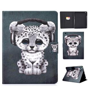 For iPad 2 / 3 / 4 Electric Horizontal TPU Painted Flat Feather Case with Sleep Function & Pen Cover & Card Slot & Holder(Music Leopard)