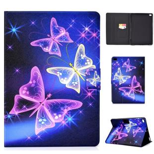 For iPad Air Electric Horizontal TPU Painted Flat Feather Case with Sleep Function & Pen Cover & Card Slot & Holder(Starry Sky Butterfly)