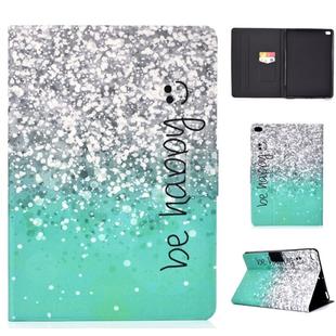 For iPad Air Electric Horizontal TPU Painted Flat Feather Case with Sleep Function & Pen Cover & Card Slot & Holder(Green Quicksand)