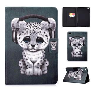 For iPad mini  2 / 3 / 4 / 5 Electric Horizontal TPU Painted Flat Feather Case with Sleep Function & Pen Cover & Card Slot & Holder(Music Leopard)
