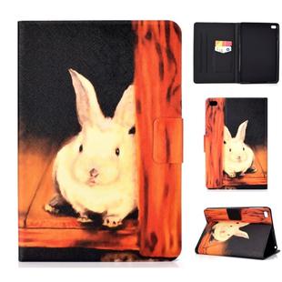 For iPad mini  2 / 3 / 4 / 5 Electric Horizontal TPU Painted Flat Feather Case with Sleep Function & Pen Cover & Card Slot & Holder(Bugs Bunny)