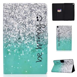 For Galaxy Tab S5e T720 Electric Horizontal TPU Painted Flat Feather Case with Sleep Function & Pen Cover & Card Slot & Holder(Green Quicksand)