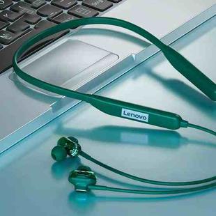 Lenovo HE05 Pro Double Speaker Wireless Sports Waterproof Neckband Bluetooth Earphone with Mic(Green)