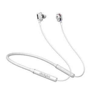 Lenovo HE05 Pro Double Speaker Wireless Sports Waterproof Neckband Bluetooth Earphone with Mic (White)