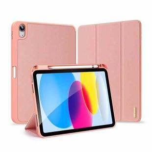 For iPad 10th Gen 10.9 2022 DUX DUCIS Domo Series Magnetic Flip Leather Tablet Case(Pink)