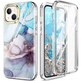 For iPhone 14 360 Full Body Painted Clear Phone Case(Marble L11)