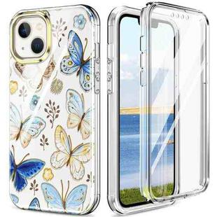 For iPhone 14 Plus 360 Full Body Painted Clear Phone Case(Butterflies L10)