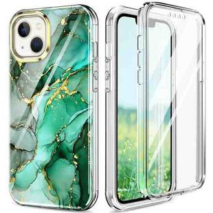 For iPhone 14 Plus 360 Full Body Painted Clear Phone Case(Marble L12)