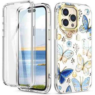 For iPhone 14 Pro 360 Full Body Painted Clear Phone Case(Butterflies L10)