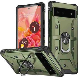 For Google Pixel 6a Ring Holder Phone Case(Army Green)