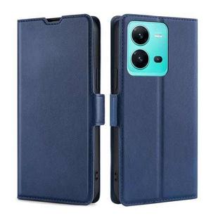 For vivo V25 5G/V25e 5G Ultra-thin Voltage Side Buckle Horizontal Flip Leather Phone Case(Blue)