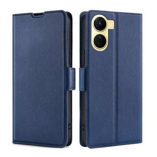 For vivo Y16 4G/Y02s 4G Ultra-thin Voltage Side Buckle Horizontal Flip Leather Phone Case(Blue)