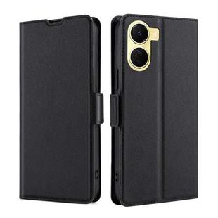 For vivo Y16 4G/Y02s 4G Ultra-thin Voltage Side Buckle Horizontal Flip Leather Phone Case(Black)