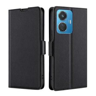 For vivo Y55 4G Ultra-thin Voltage Side Buckle Horizontal Flip Leather Phone Case(Black)