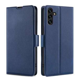 For Samsung Galaxy A04s Ultra-thin Voltage Side Buckle Horizontal Flip Leather Phone Case(Blue)