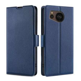 For Sharp Aquos sense7 Plus Ultra-thin Voltage Side Buckle Horizontal Flip Leather Phone Case(Blue)