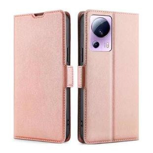 For Xiaomi Civi 2 5G Ultra-thin Voltage Side Buckle Horizontal Flip Leather Phone Case(Rose Gold)