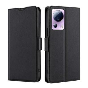 For Xiaomi Civi 2 5G Ultra-thin Voltage Side Buckle Horizontal Flip Leather Phone Case(Black)