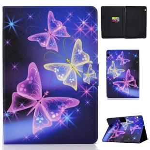 Electric Horizontal TPU Painted Flat Feather Case with Pen Cover & Card Slot & Holder(Starry Sky Butterfly)