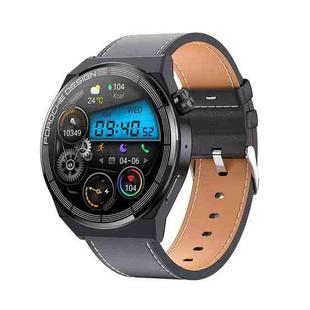 Ochstin 5HK46P 1.36 inch Round Screen Leather Strap Smart Watch with Bluetooth Call Function(Black)