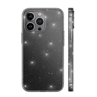 For iPhone 14 Pro wlons All-Inclusive Glitter Phone Case(Transparent Black)