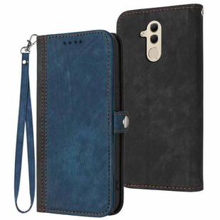 For Huawei Mate 20 Lite Side Buckle Double Fold Hand Strap Leather Phone Case(Royal)