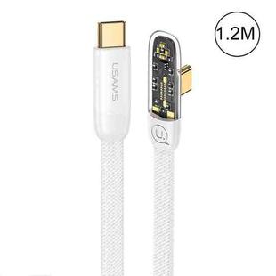 USAMS US-SJ584 PD 100W Iceflake Series Type-C to Type-C Right Angle Transparent Fast Charge Data Cable, Cable Length:1.2m(White)