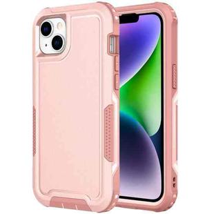 For iPhone 14 3 in 1 Soft TPU and Hard PC Phone Case(Pink)