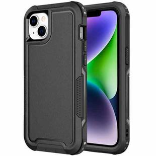 For iPhone 14 3 in 1 Soft TPU and Hard PC Phone Case(Black)