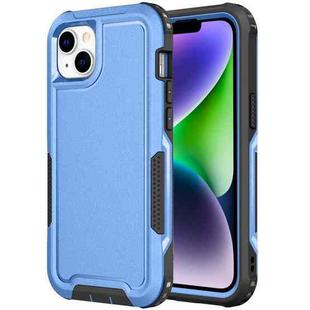 For iPhone 14 3 in 1 Soft TPU and Hard PC Phone Case(Blue)