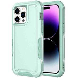 For iPhone 14 Pro 3 in 1 Soft TPU and Hard PC Phone Case(Mint Green)