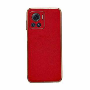 For Motorola Moto X30 Pro / Edge 30 Ultra Genuine Leather Luolai Series Nano Plating Phone Case(Red)