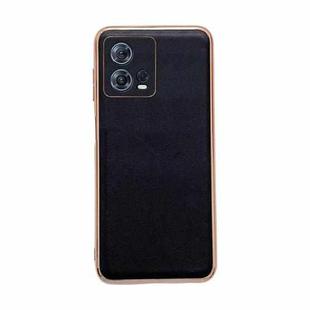 For Motorola Moto S30 Pro Genuine Leather Xiaoya Series Nano Plating Phone Case(Black)