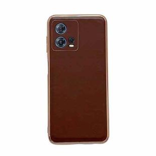 For Motorola Moto S30 Pro Genuine Leather Xiaoya Series Nano Plating Phone Case(Coffee)