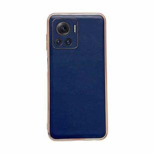 For Motorola Moto X30 Pro / Edge 30 Ultra Genuine Leather Xiaoya Series Nano Plating Phone Case(Blue)