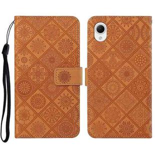 For Samsung Galaxy A23e Ethnic Style Embossed Pattern Leather Phone Case(Brown)