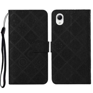 For Samsung Galaxy A23e Ethnic Style Embossed Pattern Leather Phone Case(Black)