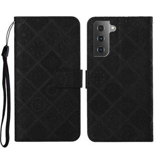 For Samsung Galaxy S23 5G Ethnic Style Embossed Pattern Leather Phone Case(Black)
