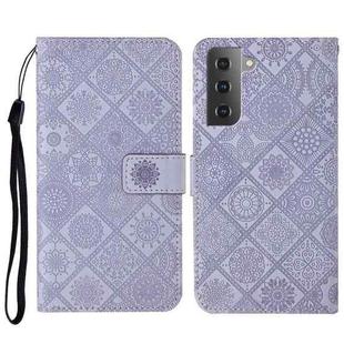 For Samsung Galaxy S23 5G Ethnic Style Embossed Pattern Leather Phone Case(Purple)