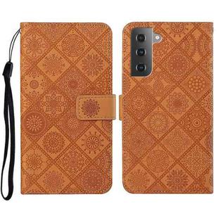 For Samsung Galaxy S23+ 5G Ethnic Style Embossed Pattern Leather Phone Case(Brown)