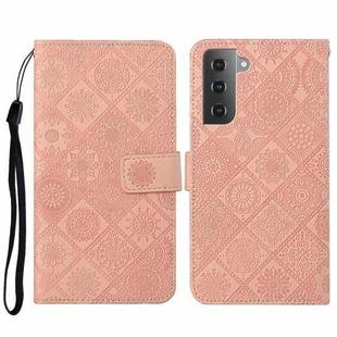 For Samsung Galaxy S23+ 5G Ethnic Style Embossed Pattern Leather Phone Case(Pink)