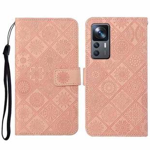 For Xiaomi 12T / 12T Pro / Redmi K50 Ultra Ethnic Style Embossed Pattern Leather Phone Case(Pink)