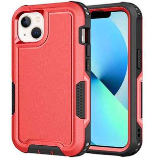 For iPhone 13 3 in 1 PC + TPU Shockproof Phone Case(Red)