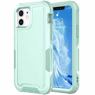 For iPhone 12 3 in 1 PC + TPU Shockproof Phone Case(Mint Green)