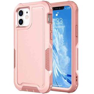 For iPhone 12 3 in 1 PC + TPU Shockproof Phone Case(Pink)