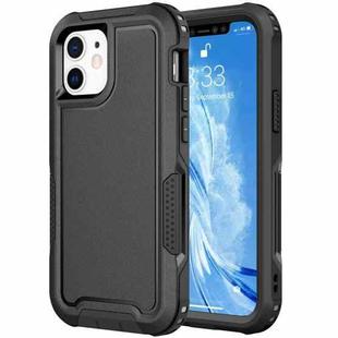 For iPhone 12 3 in 1 PC + TPU Shockproof Phone Case(Black)