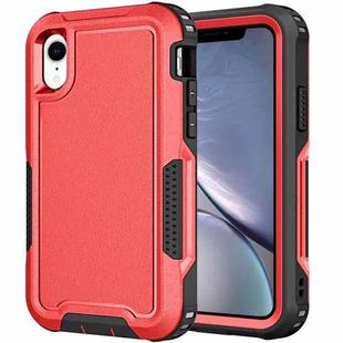 For iPhone XR 3 in 1 PC + TPU Shockproof Phone Case(Red)