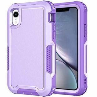 For iPhone XR 3 in 1 PC + TPU Shockproof Phone Case(Purple)