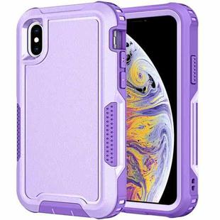 For iPhone XS Max 3 in 1 PC + TPU Shockproof Phone Case(Purple)