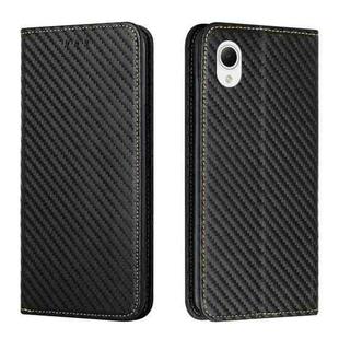 For Samsung Galaxy A23e Carbon Fiber Texture Magnetic Flip Leather Phone Case(Black)